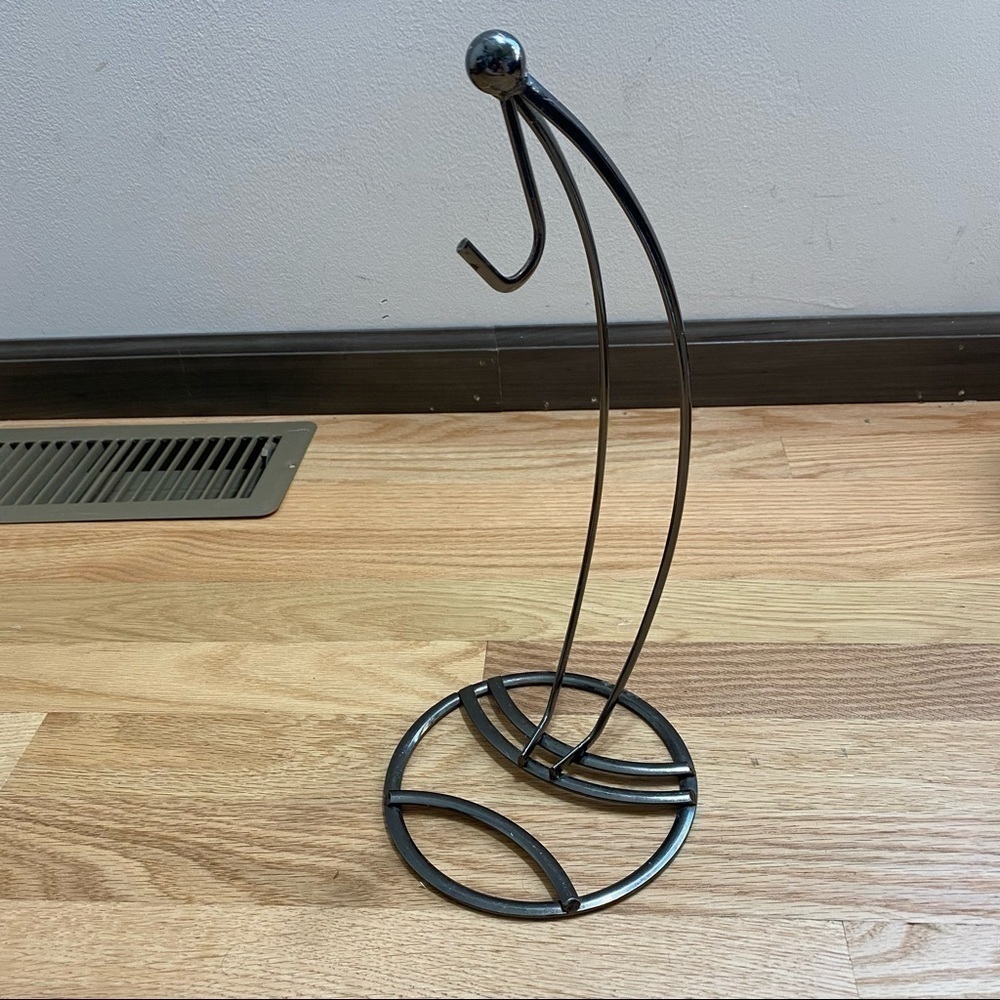 Metal Banana Hanger Kitchen Accessory Gray Shiny